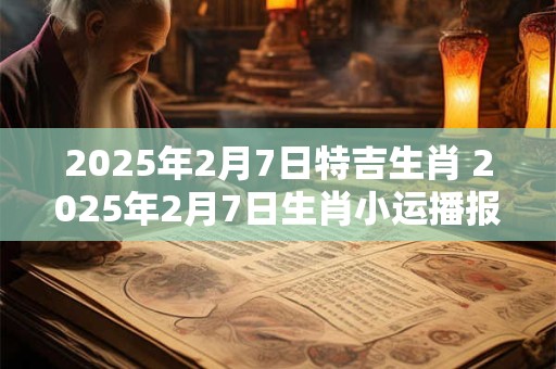 2025年2月7日特吉生肖 2025年2月7日生肖小运播报