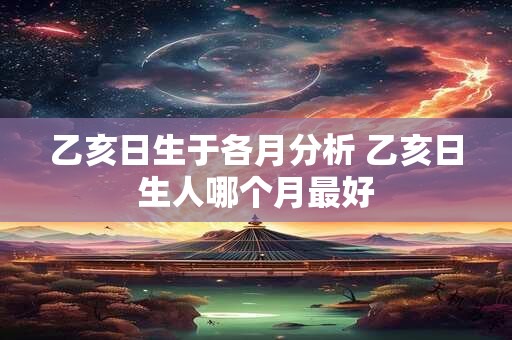 乙亥日生于各月分析 乙亥日生人哪个月最好
