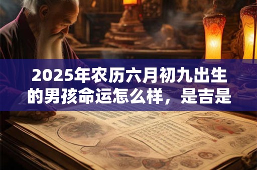2025年农历六月初九出生的男孩命运怎么样，是吉是凶？
