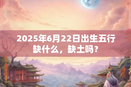 2025年6月22日出生五行缺什么，缺土吗？