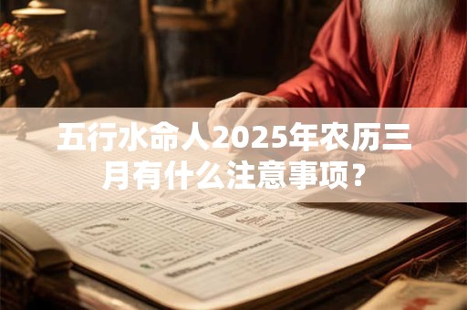 五行水命人2025年农历三月有什么注意事项？