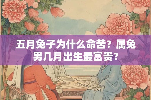 详细阅读:五月兔子为什么命苦?属兔男几月出生最富贵? 五月兔子为什么命苦?属兔男几月出生最富贵?