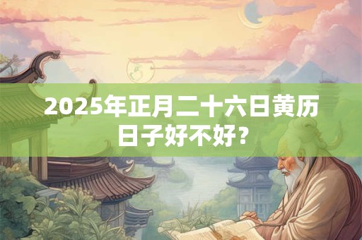 2025年正月二十六日黄历日子好不好？