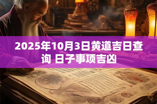 2025年10月3日黄道吉日查询 日子事项吉凶