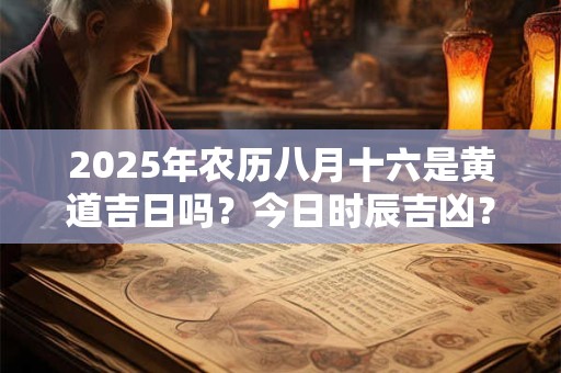 2025年农历八月十六是黄道吉日吗？今日时辰吉凶？