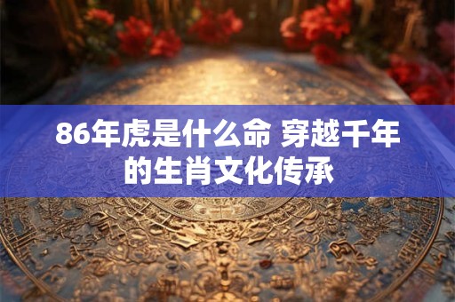 86年虎是什么命 穿越千年的生肖文化传承