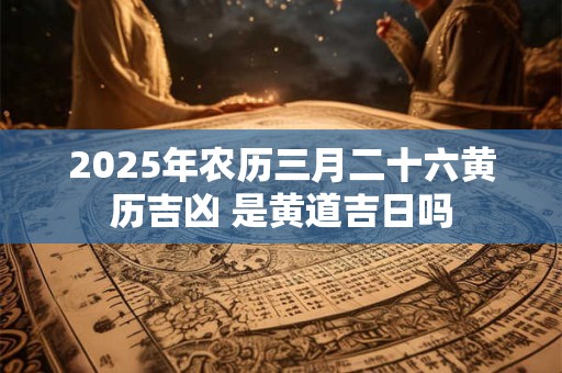 2025年农历三月二十六黄历吉凶 是黄道吉日吗 2025年农历三月二十六黄历吉凶 是黄道吉日吗