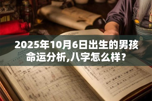 2025年10月6日出生的男孩命运分析,八字怎么样？