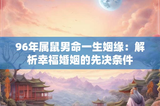 96年属鼠男命一生姻缘：解析幸福婚姻的先决条件
