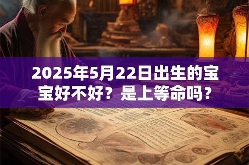 详细阅读:2025年5月22日出生的宝宝好不好?是上等命吗? 2025年5月22日出生的宝宝好不好?是上等命吗?