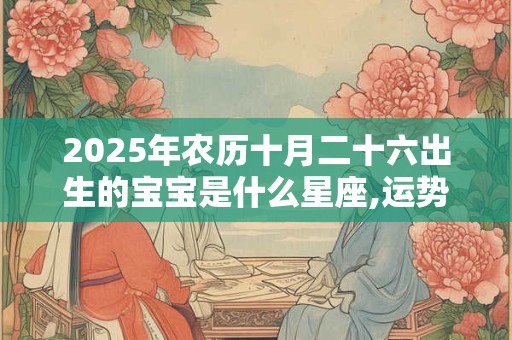 2025年农历十月二十六出生的宝宝是什么星座,运势怎么样？