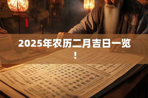 2025年农历二月吉日一览！
