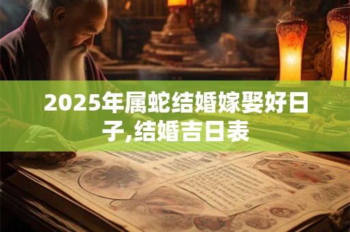 2025年属蛇结婚嫁娶好日子,结婚吉日表