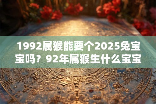 1992属猴能要个2025兔宝宝吗？92年属猴生什么宝宝最好？