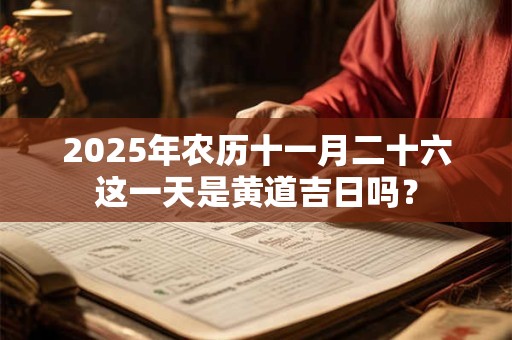 2025年农历十一月二十六这一天是黄道吉日吗？
