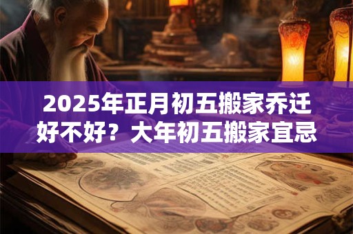 2025年正月初五搬家乔迁好不好？大年初五搬家宜忌