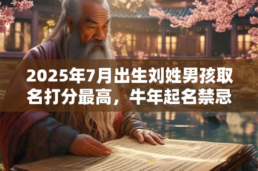 2025年7月出生刘姓男孩取名打分最高，牛年起名禁忌