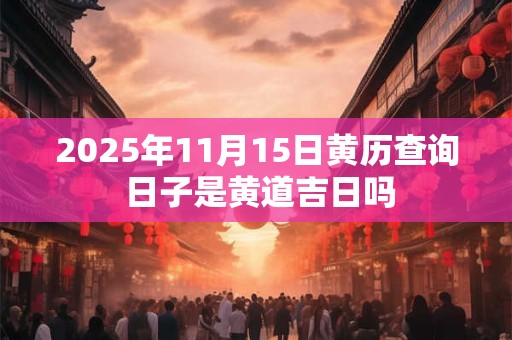 2025年11月15日黄历查询 日子是黄道吉日吗