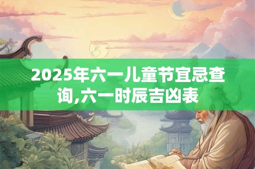 2025年六一儿童节宜忌查询,六一时辰吉凶表
