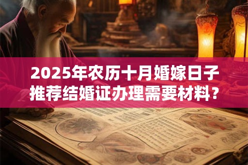 2025年农历十月婚嫁日子推荐结婚证办理需要材料？