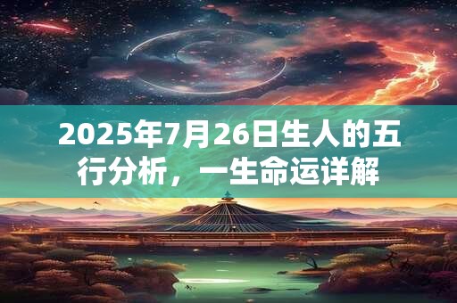 2025年7月26日生人的五行分析，一生命运详解