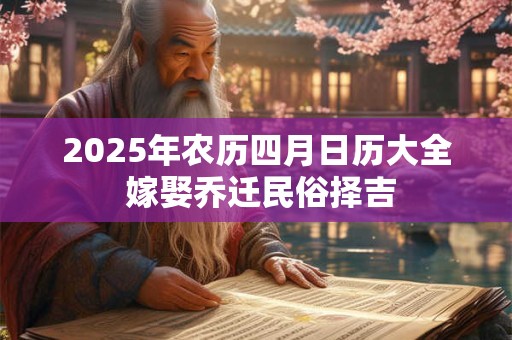 2025年农历四月日历大全 嫁娶乔迁民俗择吉