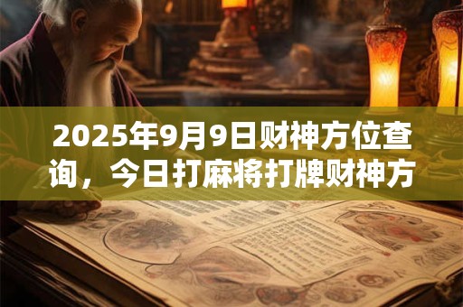 2025年9月9日财神方位查询，今日打麻将打牌财神方位