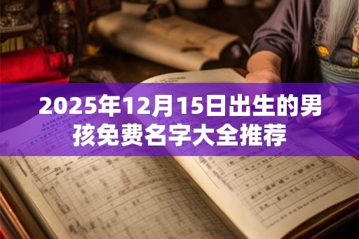 2025年12月15日出生的男孩免费名字大全推荐