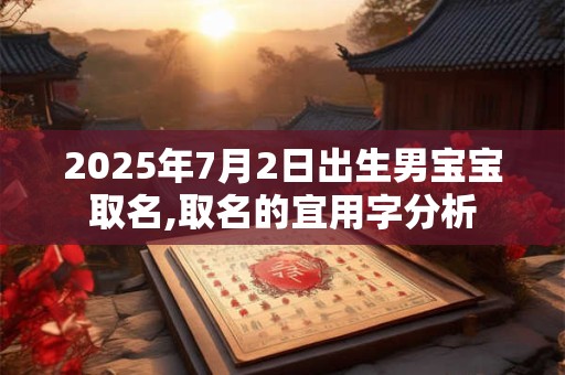 2025年7月2日出生男宝宝取名,取名的宜用字分析