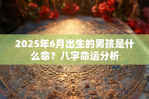 2025年6月出生的男孩是什么命？八字命运分析