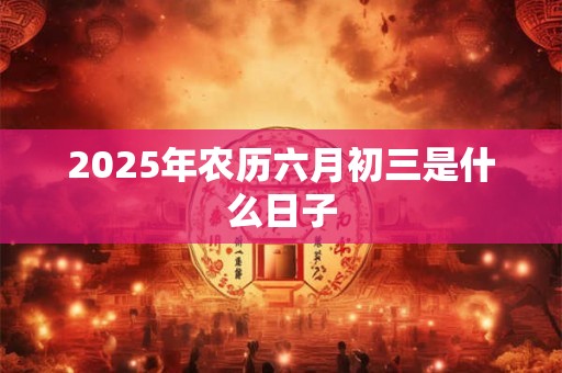 2025年农历六月初三是什么日子