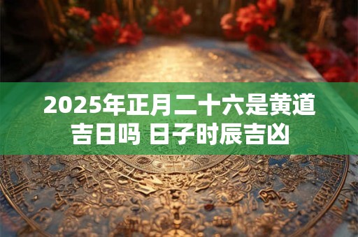 2025年正月二十六是黄道吉日吗 日子时辰吉凶