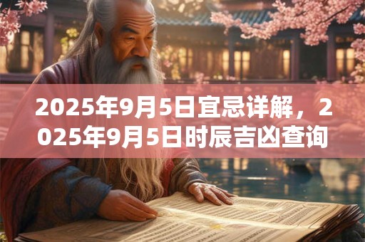 详细阅读:2025年9月5日宜忌详解,2025年9月5日时辰吉凶查询 2025年9月5日宜忌详解,2025年9月5日时辰吉凶查询