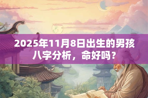2025年11月8日出生的男孩八字分析，命好吗？