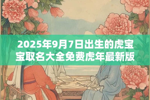 2025年9月7日出生的虎宝宝取名大全免费虎年最新版