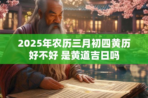 2025年农历三月初四黄历好不好 是黄道吉日吗