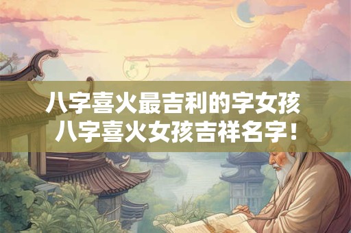 详细阅读:八字喜火最吉利的字女孩 八字喜火女孩吉祥名字! 八字喜火最吉利的字女孩 八字喜火女孩吉祥名字!