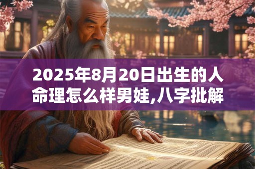 2025年8月20日出生的人命理怎么样男娃,八字批解