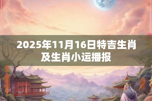 2025年11月16日特吉生肖及生肖小运播报