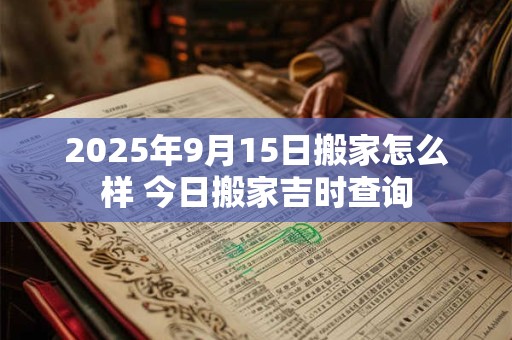 2025年9月15日搬家怎么样 今日搬家吉时查询