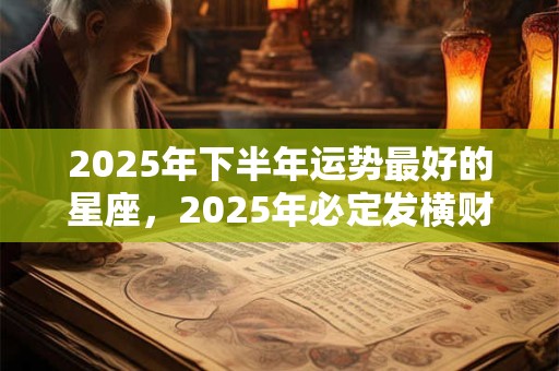 2025年下半年运势最好的星座，2025年必定发横财的星座