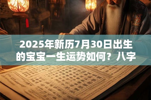 2025年新历7月30日出生的宝宝一生运势如何？八字运势详解
