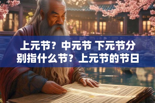 上元节？中元节 下元节分别指什么节？上元节的节日由来