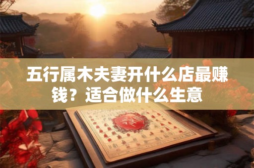 五行属木夫妻开什么店最赚钱？适合做什么生意