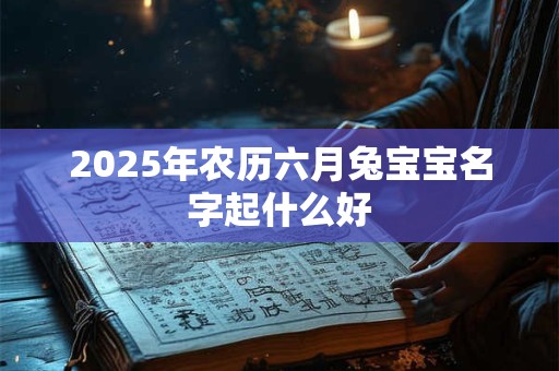 2025年农历六月兔宝宝名字起什么好