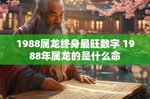 1988属龙终身最旺数字 1988年属龙的是什么命