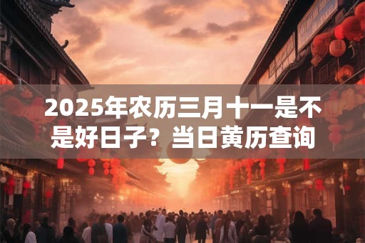 2025年农历三月十一是不是好日子？当日黄历查询