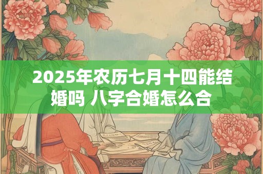 详细阅读:2025年农历七月十四能结婚吗 八字合婚怎么合 2025年农历七月十四能结婚吗 八字合婚怎么合