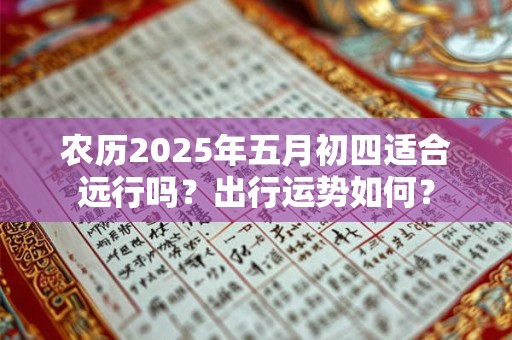 农历2025年五月初四适合远行吗？出行运势如何？