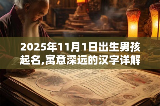 2025年11月1日出生男孩起名,寓意深远的汉字详解